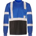 Gss Safety GSS Safety NON-ANSI Multi Color Long Sleeve Safety T-shirt with Black Bottom-Blue-3XL 5133-3XL